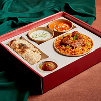 Einweg-Biryani-Box mit Fächern aus Kraftpapier für Reis, Brathähnchen, Obstsalat, Snacks, Gebratenen Reis, Bento-Verpackungsbehälter