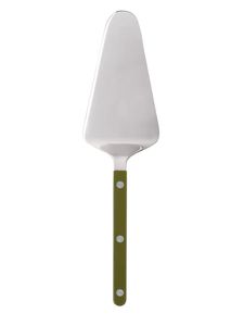 Serveur de gâteau en acier inoxydable élégant personnalisé avec poignée en résine de style vert et blanc fait à la main au meilleur prix - Product Image 2