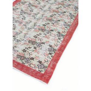 Tapis en laine vintage 9x12 rouge et orange noué à la main avec motifs floraux et abstraits pour l'entrée de la maison ou la chambre d'un adolescent - Pae-3306 - Product Image 2