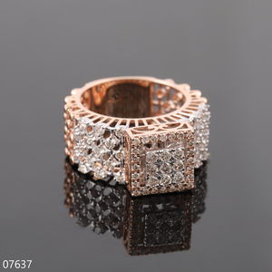 แหวนเพชรที่ปลูกในห้องปฏิบัติการขัดเงากุหลาบทอง14K ดีไซน์ไม่เหมือนใครสำหรับของขวัญครบรอบการรับรองของผู้หญิงทันสมัย - Product Image 5