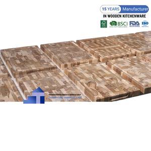 Tabla de cortar de madera de acacia de grano de extremo de madera FSC más vendida para utensilios de cocina al por mayor de fabricante de Vietnam al por mayor - Product Image 4