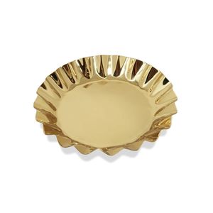 Bandeja de servicio de diseñador de acero inoxidable de alta calidad Características ecológicas doradas y plateadas elegantes - Product Image 1