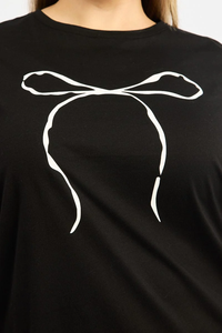 Personalización más vendida de marca de talla grande camiseta gráfica negra para mujer Jersey de algodón ropa de secado rápido Premium Bangladesh - Product Image 5