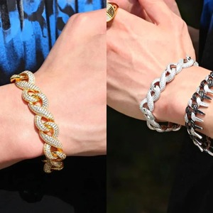 Moissanite <b>Sterling</b> <b>Silver</b> Cuban Link <b>Chain</b> and Bracelet Miami Hip Hop Cuban Necklace <b>Chain</b> Customized <b>Chain</b> <b>for</b> Men & <b>Women</b> - Product Image 4