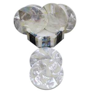 Source Wholesale Factory Mother of Pearl Inlay Round <b>coaster</b> <b>Set</b> Premium Mother of Pearl <b>Coaster</b> <b>Set</b> Hotels & Restaurant - Product Image 3