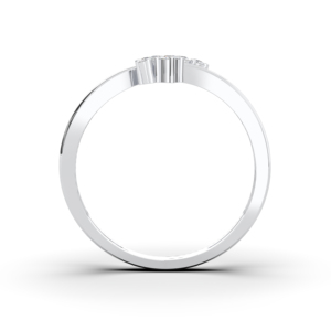 Juego de puntas de diamante de corte redondo cultivado en laboratorio de 0,08 quilates, anillo elegante moderno hecho en platino para ella - Product Image 2