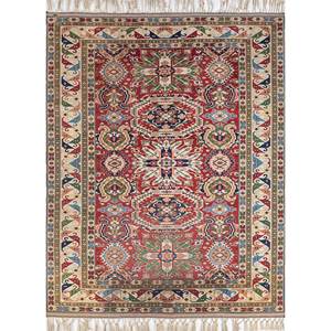 Alfombra de Lana Anudada a Mano Aalam, Diseño de Medallón Rojo Naranja, Rectangular Grande de 9x12, para Sala de Estar, Producto Nuevo - Pae-5637 - Product Image 1