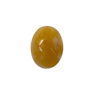 Pierre précieuse de jade jaune de taille ovale pour la fabrication de bijoux - Product Image 1