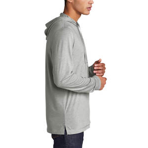 Camisetas casuales grises Sudadera con capucha OEM Jersey de algodón ligero Camisetas con capucha de manga completa - Product Image 3