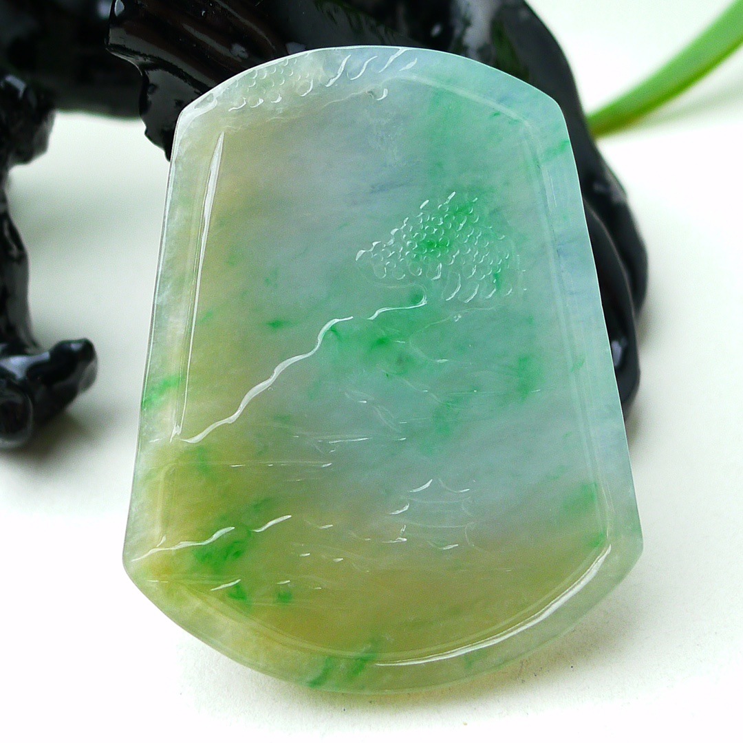 ミャンマー天然Aタイプ翡翠 pendant SANCAI 中華十二支の虎の 