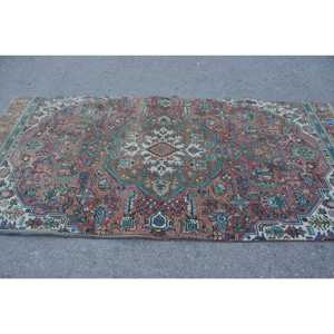Turkish 4.5x9.2 ft Rug, Vintage Rug, <b>Brown</b> Southwestern Rug <b>Wool</b> - Product Image 3