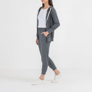 OEM pull à capuche 100% coton, nouveau design, solide, avec logo personnalisé, broderie, sweat-shirt zippé pour femmes - Product Image 4