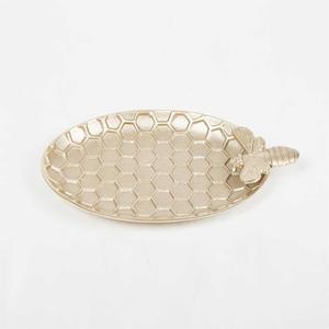 Élégant plateau à chocolat rond en or idéal pour offrir ou divertir tout en ajoutant une touche décorative de luxe de l'Inde - Product Image 2