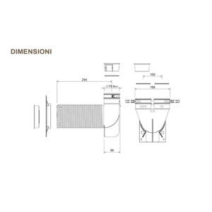 Raccordo PVC Tecnosystemi 90 per Tubo Flessibile da 75 e Griglia, Sistemi HVAC, Terminale di Distribuzione, Design Industriale 30100140 - Product Image 3