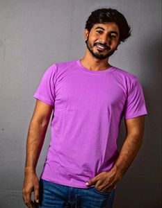 High Quality Slim Fit Short Sleeve T-Shirts for Men Custom Logo Heavyweight Knitted 3D Embroidery <b>Plain</b> <b>Tee</b> - Product Image 2