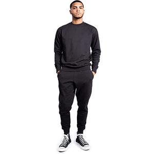 Casual Baggy Men <b>Crewneck</b> Sweatsuit 65 Cotton 35 Polyester Fleece Oversize Streetwear Winter Fashion Pullover OEM Private Label - Product Image 1