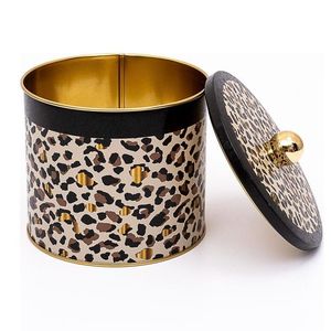 1.7L Or Motif Léopard Ø 140x125mm Métal rond Canister Bouton Poignée - Product Image 3