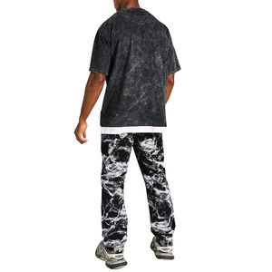 Camisetas de lavado ácido para hombre, de talla grande, servicio OEM, camisetas de lavado ácido en blanco de algodón 100% de gran tamaño de alta calidad Vintage - Product Image 4