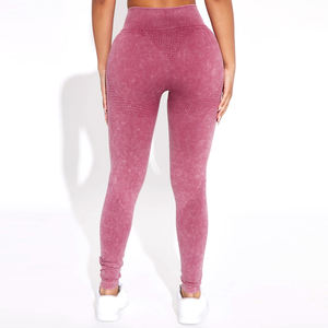 Custom Logo <b>Acid</b> <b>Wash</b> Women's High Waist Gym Fitness Wear Quick Dry Running Outdoor Sports <b>Leggings</b> Customizable Activewear - Product Image 2