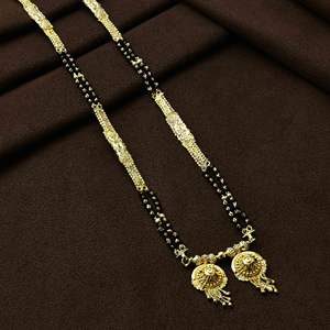 Venta al por mayor 24K oro Micro largo Mangalsutra para mujeres casadas, tradicional boda Mangalsutra, uso diario oro acabado Mangalsutra - Product Image 3