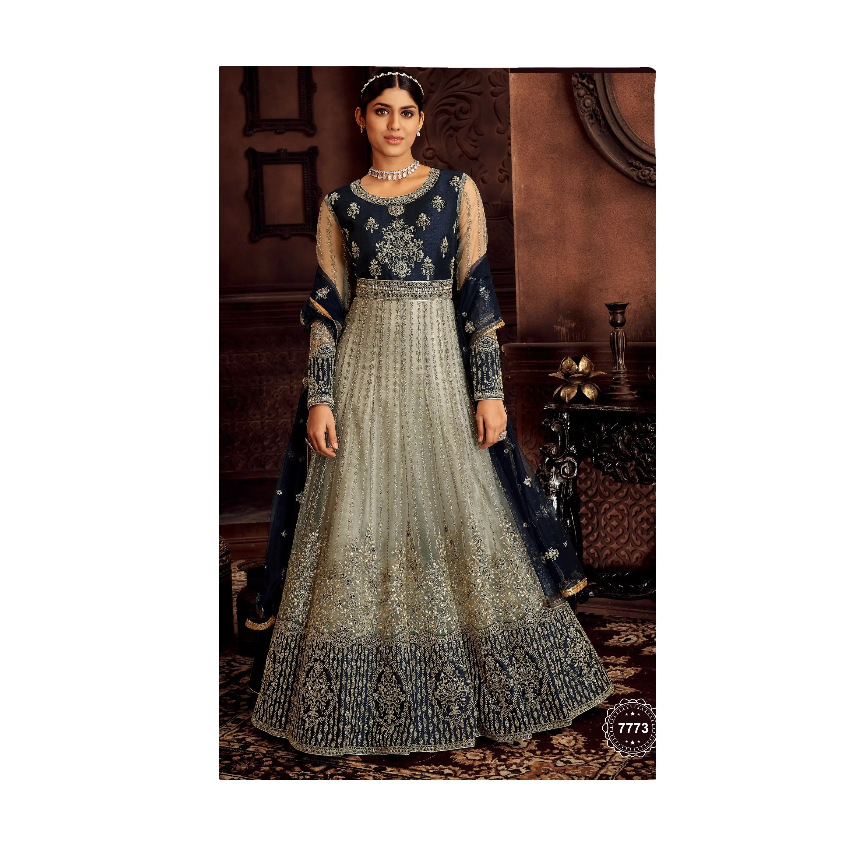 Best Quality Gown Style Indian Dress Heavy net Anarkali Salwar Kameez Long Anarkali Wedding Salwar Suits At Wholesale Price