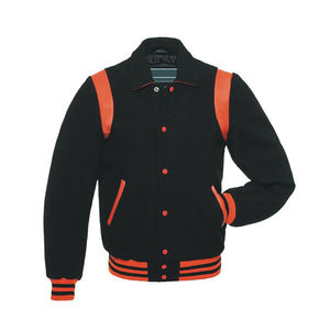 Veste universitaire vintage sur mesure de haute qualité OEM pour hommes, avec broderies, patchs, veste de baseball universitaire, veste bomber à col montant - Product Image 4