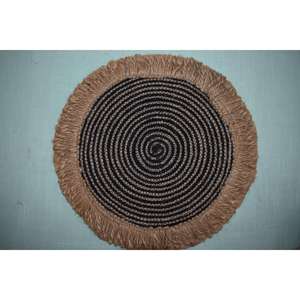 แผ่นรองจานทำมือจากปอกระเจา ดีไซน์ใหม่ ผลิตในอินเดีย พร้อมพู่ห้อย - Product Image 2