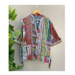 Chaqueta Kimono bordada acolchada Kantha larga de nuevo diseño para uso de mujer como encubrimiento disponible a precio mayorista - Product Image 1
