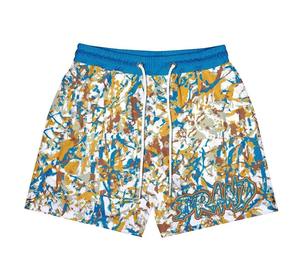 Short de gymnastique en polyester à coutures de 5 pouces avec impression DTG pour homme Short de fitness en maille de haute qualité avec ceinture élastique - Product Image 6