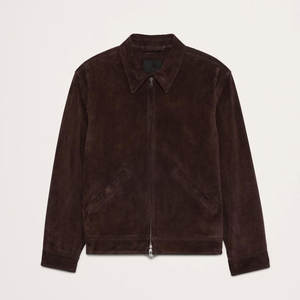 Premium Cow Skin <b>Suede</b> Leather Winter <b>Jacket</b> with Front Logo Clean Stitching Modern Appeal Eco-Friendly & Lightweight Design - Product Image 1