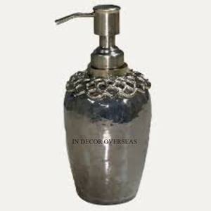 Ensemble de 2 distributeurs de savon liquide en métal de qualité supérieure avec revêtement en poudre de couleur blanche et noire avec pompe plaquée or pour salle de bain - Product Image 5