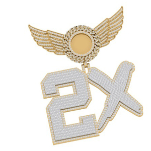 10K <b>Solid</b> <b>Gold</b> 2X <b>Pendant</b> Lab Grown Diamond Iced Out Wing Charm Hip Hop Statement Necklace Wedding Gift - Product Image 5