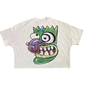 Camiseta de corte regular personalizada para hombre al por mayor 100% algodón de peso pesado transpirable recortada corta sólida cuello redondo Serigrafía - Product Image 2