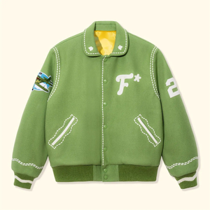 Chaqueta de Béisbol Universitaria Personalizada de Alta Calidad para Hombre, Chaqueta de Invierno Vintage Resistente, 100% Lana, para Exteriores - Product Image 1