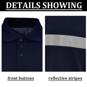 Vente en gros de polo de construction personnalisé avec logo OEM haute visibilité Vêtements de travail Polos à manches courtes de sécurité réfléchissants uniformes - Product Image 3