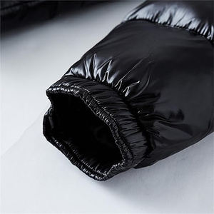 Vestes bouffantes pour hommes à la mode brillent couleur noire avant deux poches tenue décontracté veste en duvet pour hommes pour l'hiver - Product Image 4