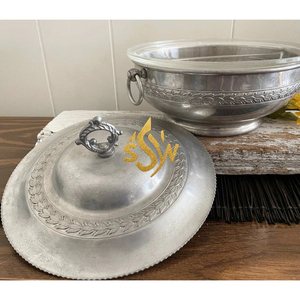 Plato de frotamiento con acabado de Color plateado para hoteles y restaurantes que mantienen la comida caliente Plato de frotamiento de Venta caliente Calentador de alimentos de forma redonda - Product Image 1