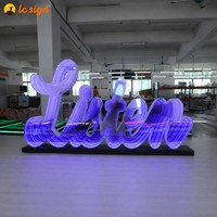 Enseigne LED personnalisée pour entreprise, lettres 3D effet miroir infini, enseigne lumineuse en acrylique pour affichage commercial en magasin