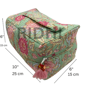 กระเป๋าใส่ของใช้ในห้องน้ำแบบมีซิปขนาดใหญ่ ผ้าฝ้ายลายดอกไม้สีพาสเทลหยก ใช้ซ้ำได้ เป็นมิตรกับสิ่งแวดล้อม เหมาะสำหรับการช้อปปิ้งประจำวัน การเดินทาง และการใช้งานในชีวิตประจำวัน - Product Image 2