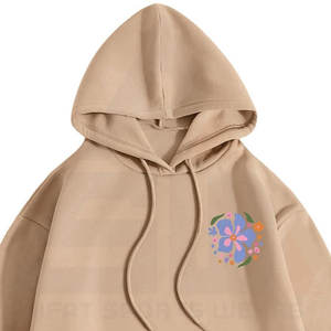 Sweat à capuche surdimensionné à imprimé floral pour femme, pull rétro à fleurs sauvages, épaules tombantes, manches longues, streetwear décontracté et écologique - Product Image 5