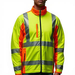 <b>High</b>-<b>Visibility</b> Yellow/Orange <b>Softshell</b> Safety <b>Jacket</b> - Product Image 2