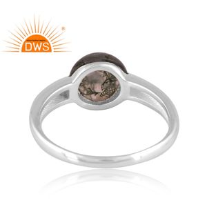 แหวนพลอยมอสอาเกตธรรมชาติสีเงิน925ดีไซน์แบบได้รับความนิยมสำหรับผู้หญิงออกแบบได้ตามต้องการ - Product Image 2