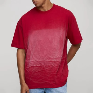 Camiseta lavada con ácido pesado de algodón con estampado de logotipo personalizado, ropa de calle Vintage de alta calidad, camiseta con patrón sólido - Product Image 6