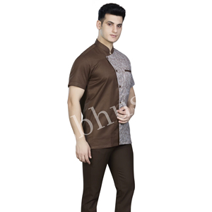 Tenues d'hôtel unisexes en polyester/coton, imprimées par transfert thermique, tunique et pantalon pour le personnel d'entretien, la réception et le personnel de restaurant - Product Image 3