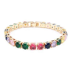 Placcato oro 6mm nero CZ bracciali Tennis 7 \ "accessori gioielli moda lunga - Product Image 2