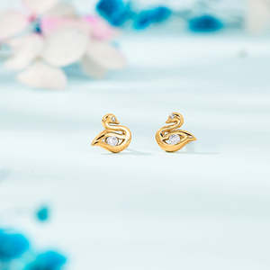 <b>Rose</b> <b>Gold</b> Zircon <b>Stud</b> <b>Earrings</b> for Women-Trendy Bezel Set Jewelry for Wedding Engagement Anniversary Party & Gift - Product Image 1