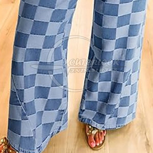 Gran oferta, pantalones informales de pierna ancha para mujer, pantalones informales de pierna ancha recta, pantalones de Hip Hop de Color personalizado - Product Image 3