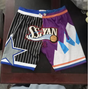 Shorts de basket-ball en maille de polyester unisexe pour hommes, imprimés par sublimation épais, brodés, vêtements de sport, shorts d'entraînement - Product Image 3