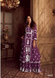 Traje Sharara de hilo blanco con Secuencia de bordado de rayón pesado de último diseñador de Fab Zone - Product Image 5