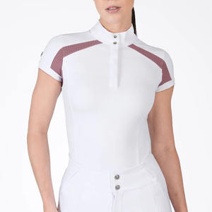 Camisas de Polo Ecuestres de Manga Corta con Nuevo Diseño 2026, Capas Base Elásticas, Camisas de Montar a Caballo para Mujer, Camisas de Exhibición para Niñas - Product Image 1